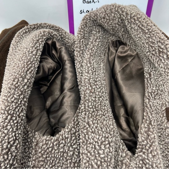 Peruvian Link Alpaca Wool Lined Zip Up Barn Jacket Coat Size M Sherpa Fleece - Picture 9 of 16